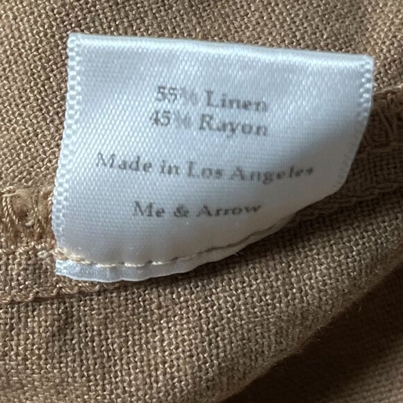 Me & Arrow, mid-tone brown dress with pockets, linen XS, made in LA USA - Picture 6 of 6